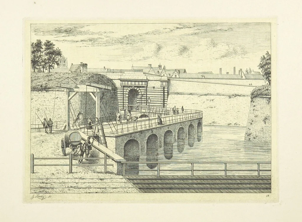 An illustration from Album historique de la ville d'Anvers. Collection de vues et de monuments des temps passés, dessinés d'après nature et gravés sur cuivre par J. Linnig, avec notices historiques par F. H. M, 1864, leaf 248