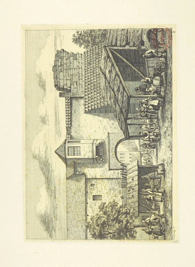 An illustration from Album historique de la ville d'Anvers. Collection de vues et de monuments des temps passés, dessinés d'après nature et gravés sur cuivre par J. Linnig, avec notices historiques par F. H. M, 1864, leaf 48