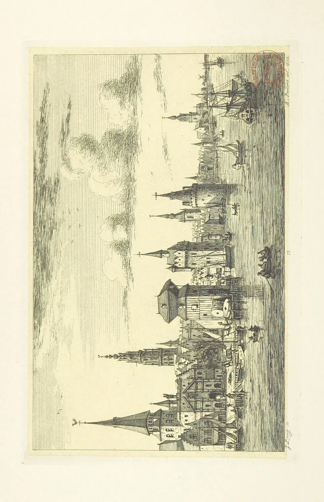An illustration from Album historique de la ville d'Anvers. Collection de vues et de monuments des temps passés, dessinés d'après nature et gravés sur cuivre par J. Linnig, avec notices historiques par F. H. M, 1864, leaf 68