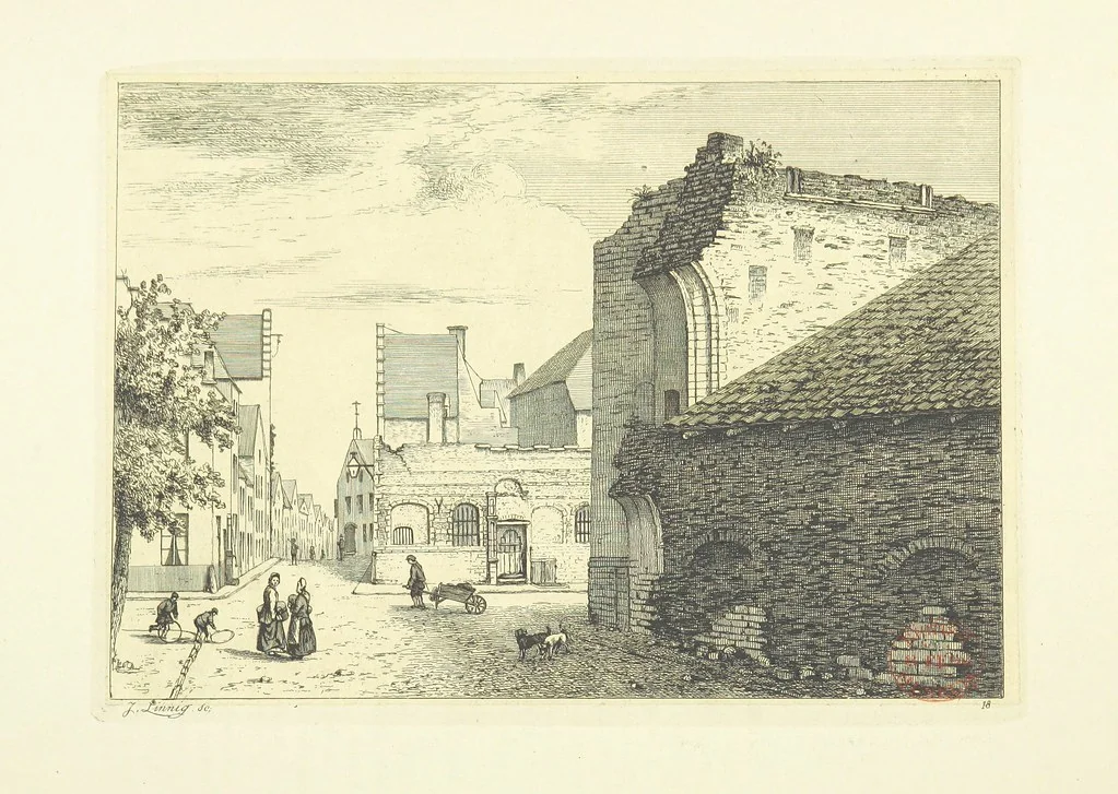 An illustration from Album historique de la ville d'Anvers. Collection de vues et de monuments des temps passés, dessinés d'après nature et gravés sur cuivre par J. Linnig, avec notices historiques par F. H. M, 1864, leaf 88