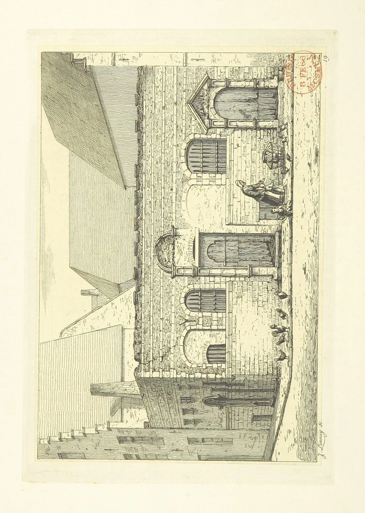 An illustration from Album historique de la ville d'Anvers. Collection de vues et de monuments des temps passés, dessinés d'après nature et gravés sur cuivre par J. Linnig, avec notices historiques par F. H. M, 1864, leaf 92
