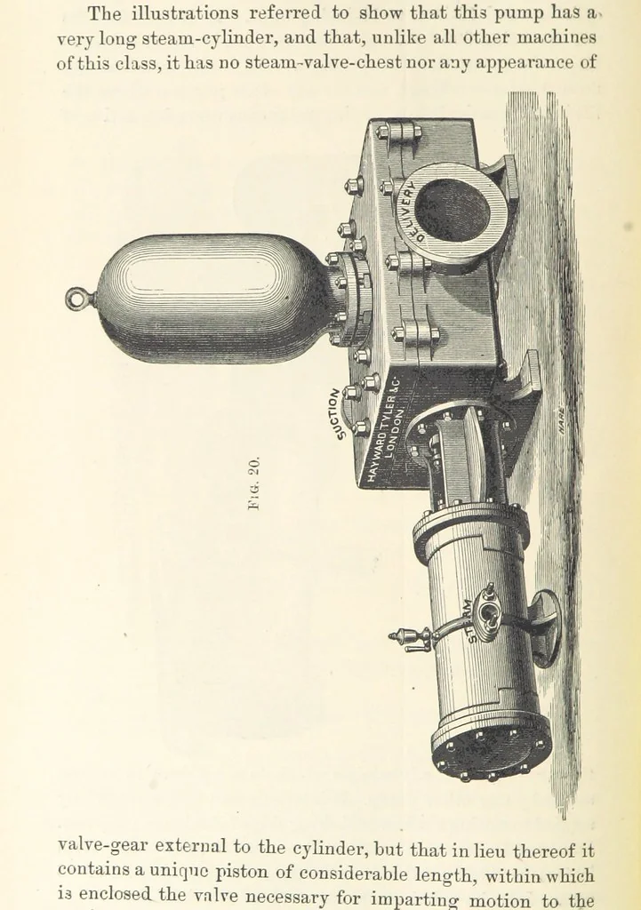 An illustration from Mine Drainage; being a complete and practical treatise on direct-acting underground steam-pumping machinery, etc. [With plates, 1881, leaf 100