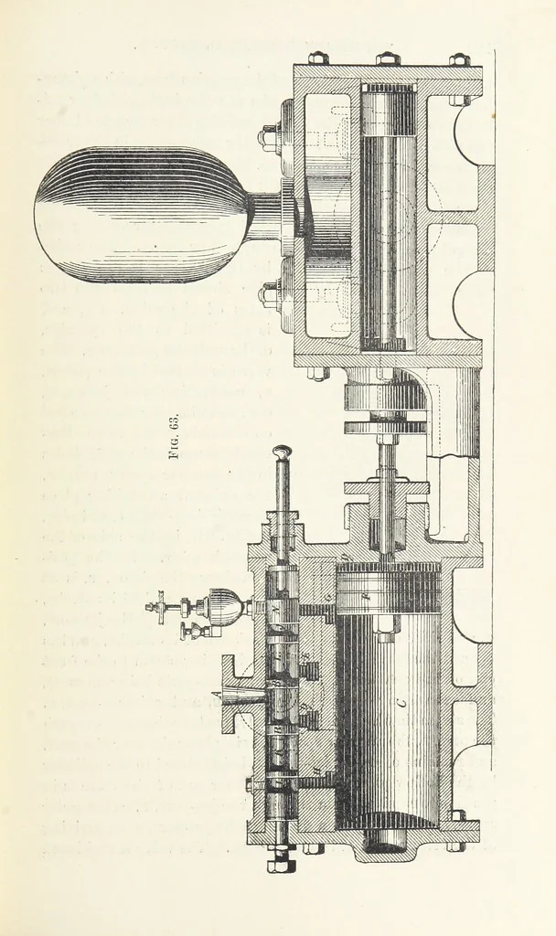 An illustration from Mine Drainage; being a complete and practical treatise on direct-acting underground steam-pumping machinery, etc. [With plates, 1881, leaf 143