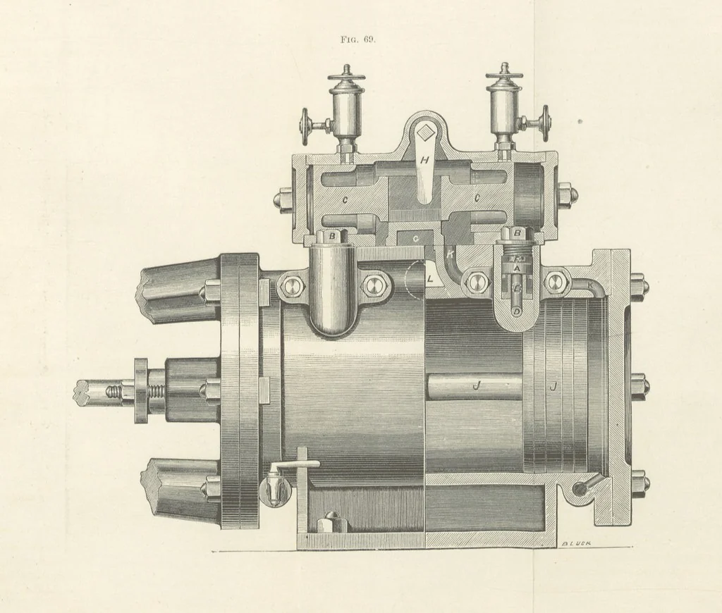 An illustration from Mine Drainage; being a complete and practical treatise on direct-acting underground steam-pumping machinery, etc. [With plates, 1881, leaf 151