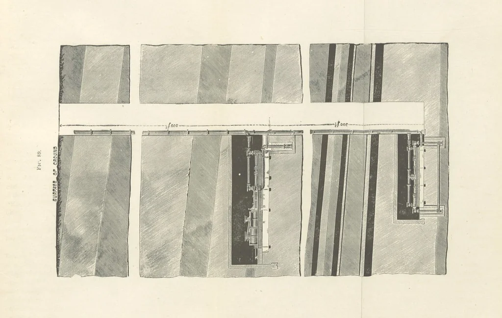 An illustration from Mine Drainage; being a complete and practical treatise on direct-acting underground steam-pumping machinery, etc. [With plates, 1881, leaf 189