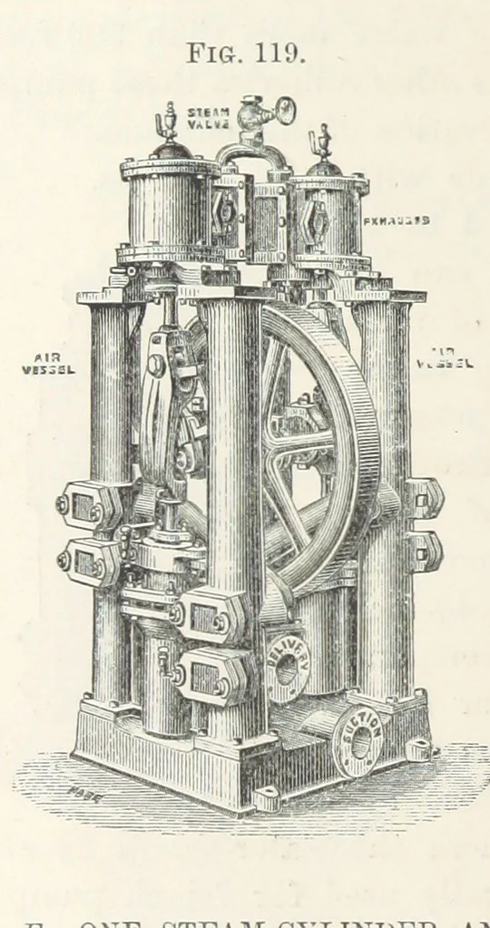 An illustration from Mine Drainage; being a complete and practical treatise on direct-acting underground steam-pumping machinery, etc. [With plates, 1881, leaf 278