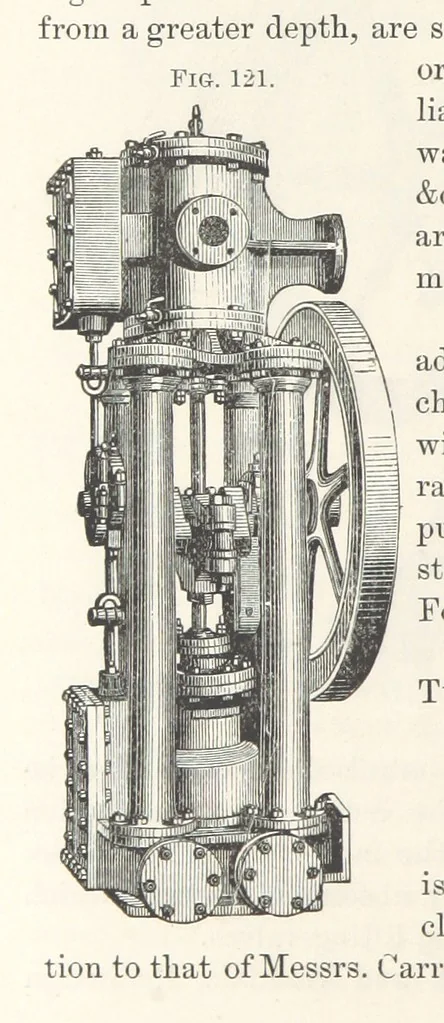 An illustration from Mine Drainage; being a complete and practical treatise on direct-acting underground steam-pumping machinery, etc. [With plates, 1881, leaf 280