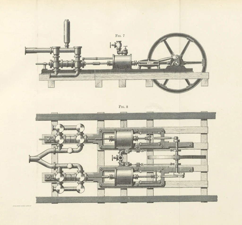 An illustration from Mine Drainage; being a complete and practical treatise on direct-acting underground steam-pumping machinery, etc. [With plates, 1881, leaf 53
