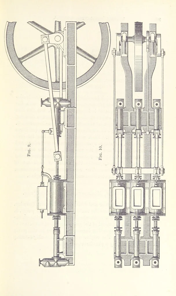 An illustration from Mine Drainage; being a complete and practical treatise on direct-acting underground steam-pumping machinery, etc. [With plates, 1881, leaf 57