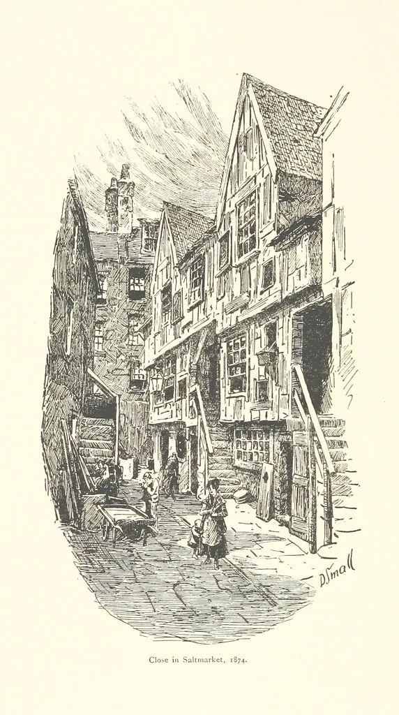An illustration from By-gone Glasgow ... Forty full-page drawings and twenty-three text illustrations by D. Small, etc, 1896, leaf 16