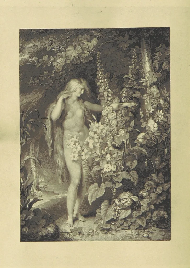 An illustration from The Poetical Works of John Milton, printed from the original editions. With a life of the author by A. Chalmers ... With twelve illustrations by R. Westall, 1881, leaf 252