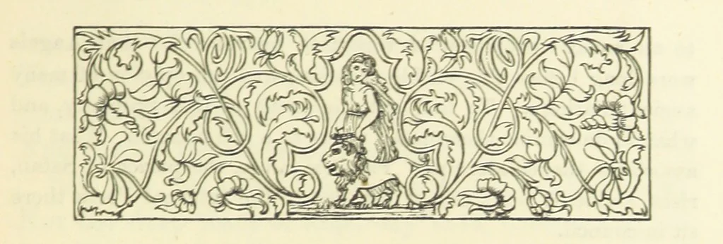 An illustration from The Poetical Works of John Milton, printed from the original editions. With a life of the author by A. Chalmers ... With twelve illustrations by R. Westall, 1881, leaf 43