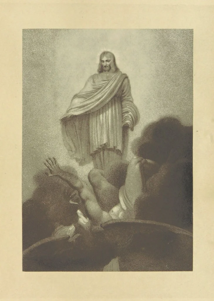 An illustration from The Poetical Works of John Milton, printed from the original editions. With a life of the author by A. Chalmers ... With twelve illustrations by R. Westall, 1881, leaf 469