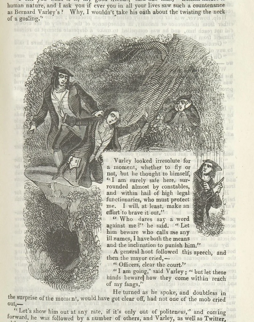 An illustration from Miranda; or, the Heiress of the Grange. A romance. By the author of “Ada the Betrayed” [i.e. James M. Rymer], etc, 1848, leaf 187
