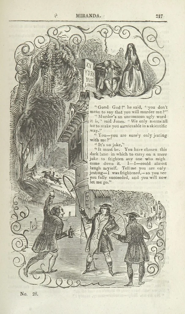 An illustration from Miranda; or, the Heiress of the Grange. A romance. By the author of “Ada the Betrayed” [i.e. James M. Rymer], etc, 1848, leaf 227