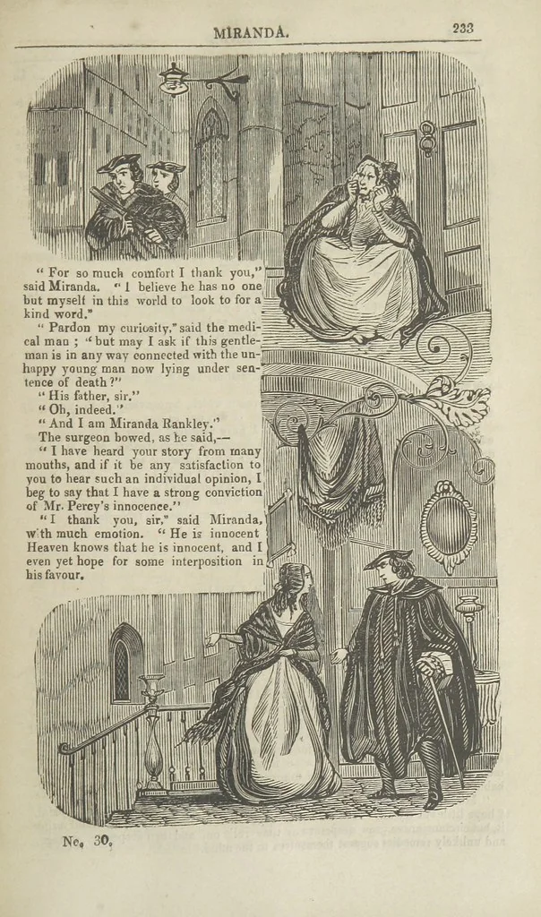 An illustration from Miranda; or, the Heiress of the Grange. A romance. By the author of “Ada the Betrayed” [i.e. James M. Rymer], etc, 1848, leaf 243