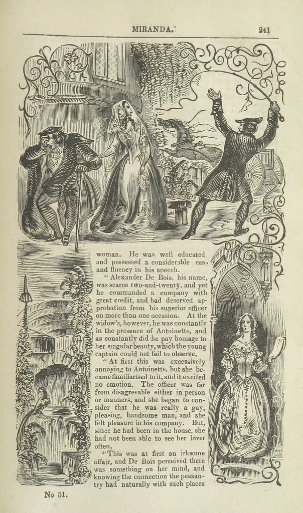 An illustration from Miranda; or, the Heiress of the Grange. A romance. By the author of “Ada the Betrayed” [i.e. James M. Rymer], etc, 1848, leaf 251