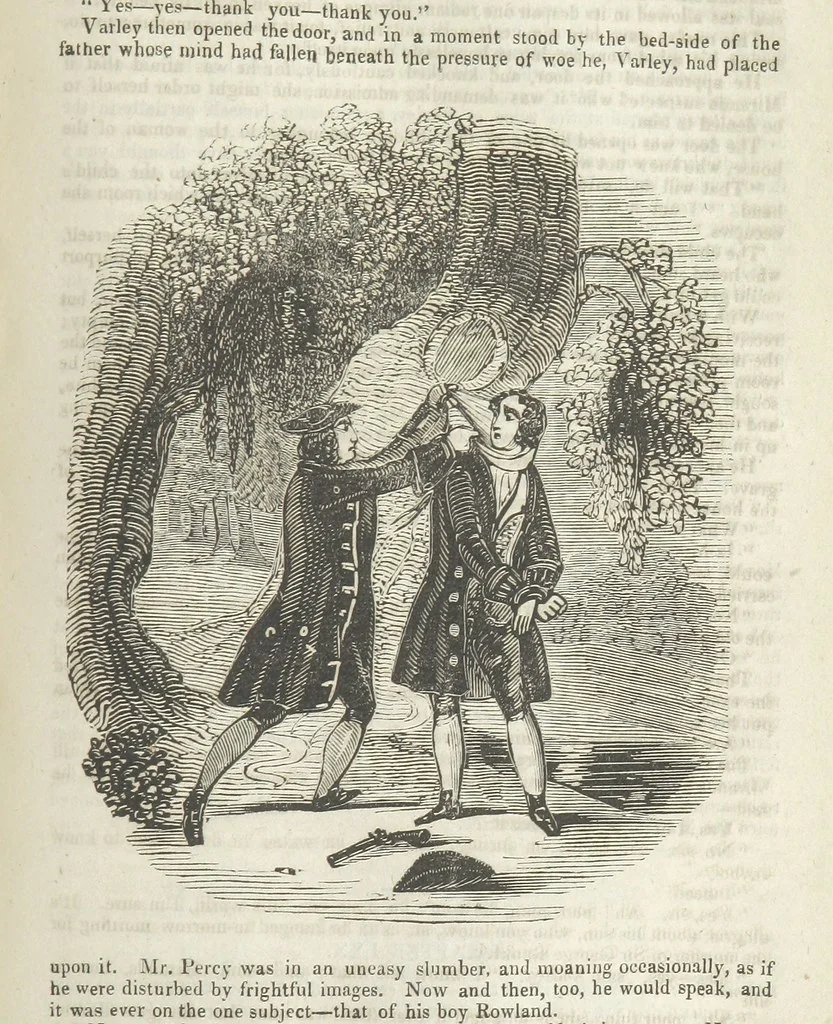 An illustration from Miranda; or, the Heiress of the Grange. A romance. By the author of “Ada the Betrayed” [i.e. James M. Rymer], etc, 1848, leaf 275