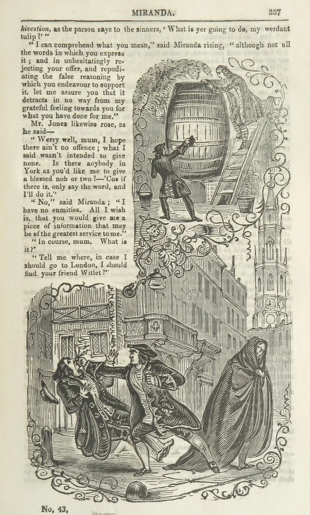 An illustration from Miranda; or, the Heiress of the Grange. A romance. By the author of “Ada the Betrayed” [i.e. James M. Rymer], etc, 1848, leaf 347
