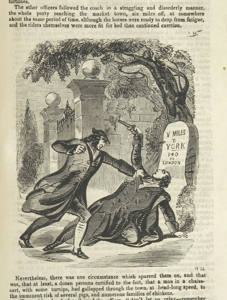 An illustration from Miranda; or, the Heiress of the Grange. A romance. By the author of “Ada the Betrayed” [i.e. James M. Rymer], etc, 1848, leaf 387
