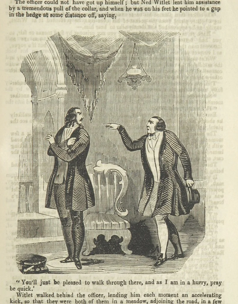 An illustration from Miranda; or, the Heiress of the Grange. A romance. By the author of “Ada the Betrayed” [i.e. James M. Rymer], etc, 1848, leaf 395