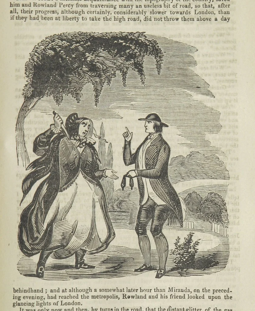 An illustration from Miranda; or, the Heiress of the Grange. A romance. By the author of “Ada the Betrayed” [i.e. James M. Rymer], etc, 1848, leaf 459