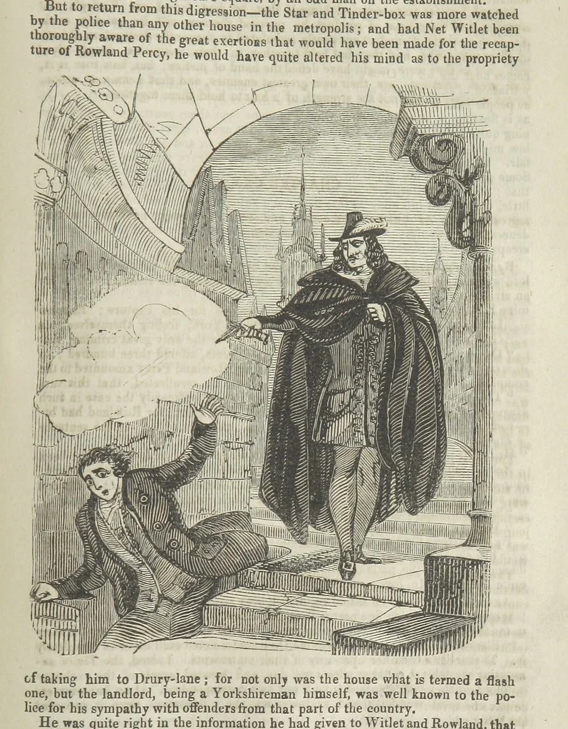 An illustration from Miranda; or, the Heiress of the Grange. A romance. By the author of “Ada the Betrayed” [i.e. James M. Rymer], etc, 1848, leaf 475