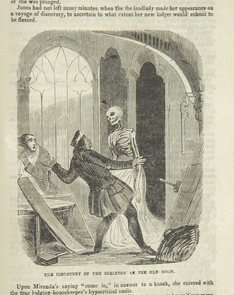 An illustration from Miranda; or, the Heiress of the Grange. A romance. By the author of “Ada the Betrayed” [i.e. James M. Rymer], etc, 1848, leaf 483