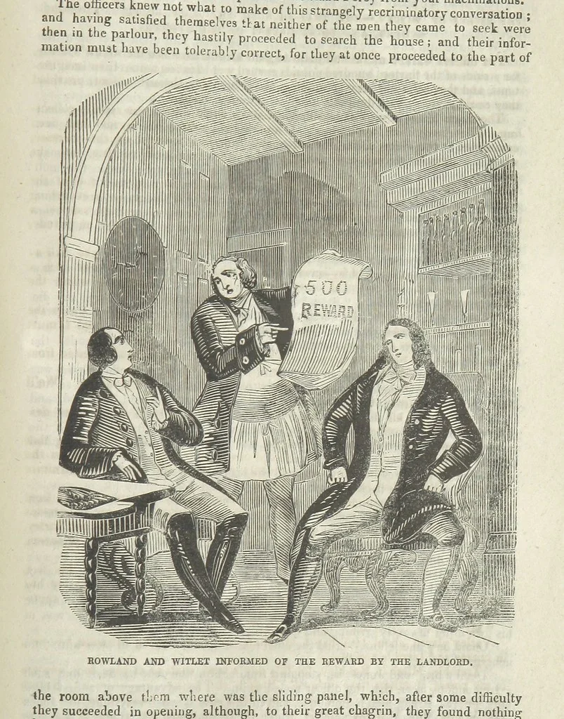 An illustration from Miranda; or, the Heiress of the Grange. A romance. By the author of “Ada the Betrayed” [i.e. James M. Rymer], etc, 1848, leaf 499