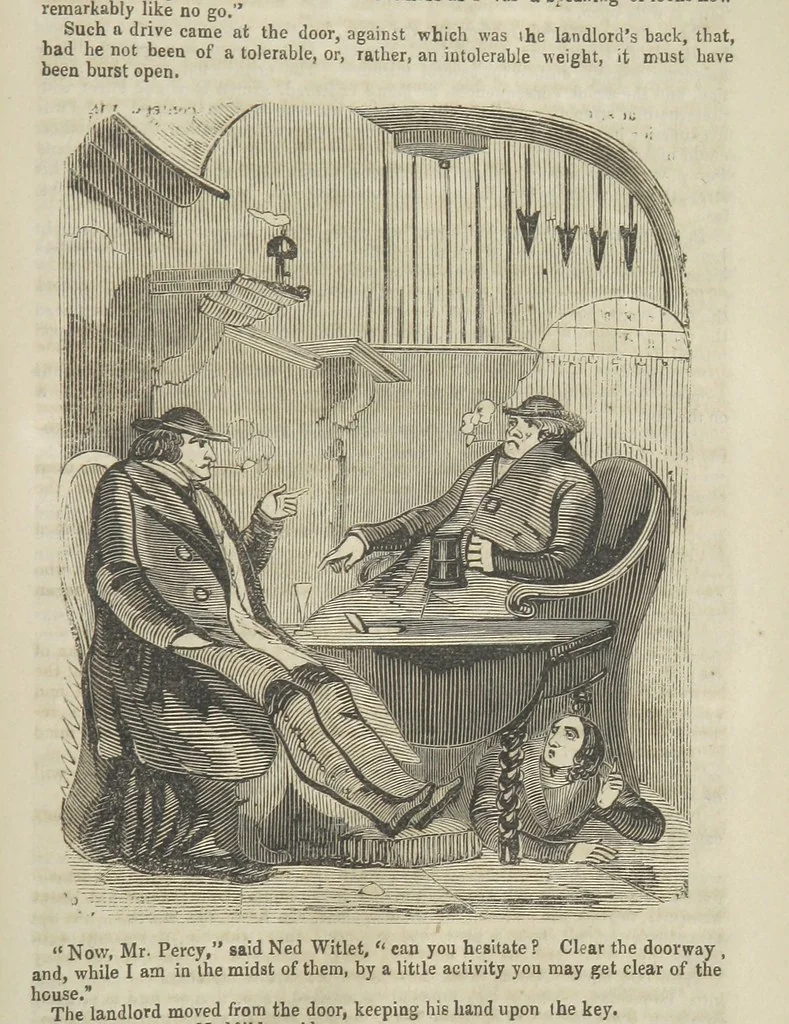 An illustration from Miranda; or, the Heiress of the Grange. A romance. By the author of “Ada the Betrayed” [i.e. James M. Rymer], etc, 1848, leaf 531