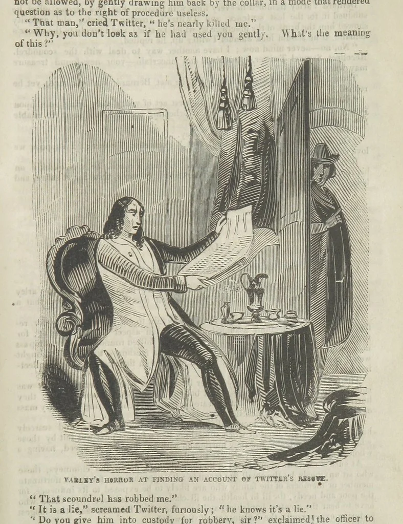 An illustration from Miranda; or, the Heiress of the Grange. A romance. By the author of “Ada the Betrayed” [i.e. James M. Rymer], etc, 1848, leaf 547