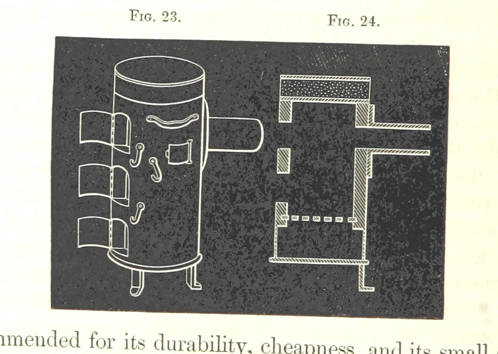 An illustration from Manual of practical assaying, 1868, leaf 104