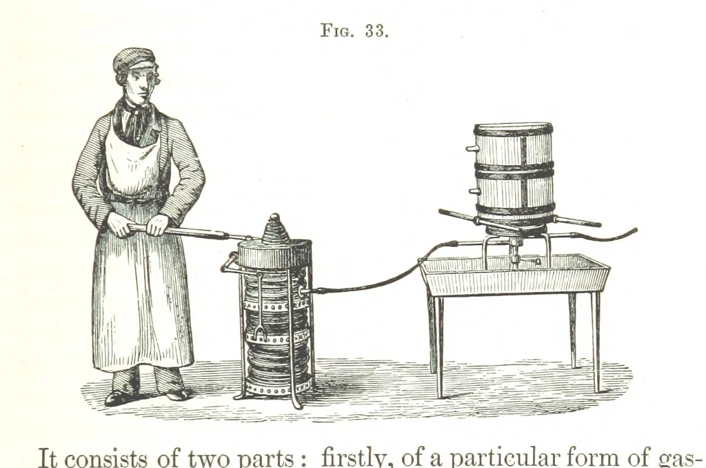 An illustration from Manual of practical assaying, 1868, leaf 119