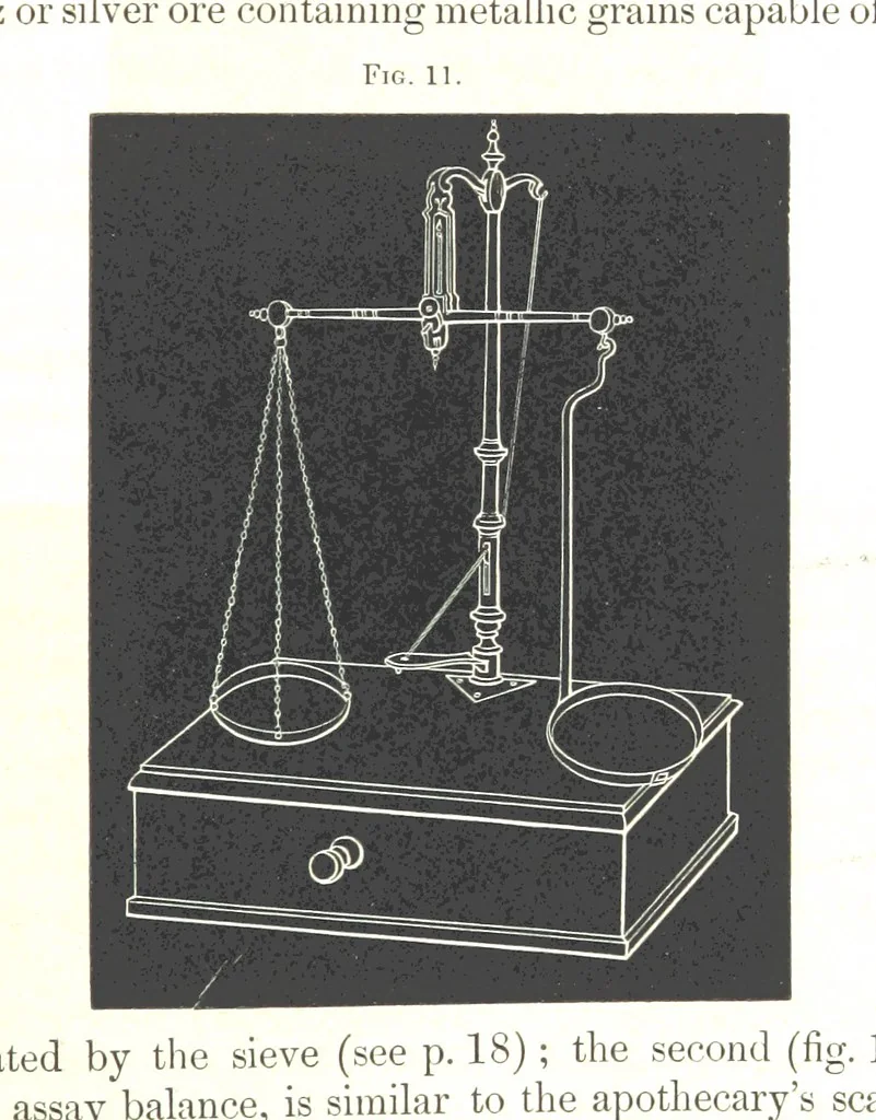 An illustration from Manual of practical assaying, 1868, leaf 65