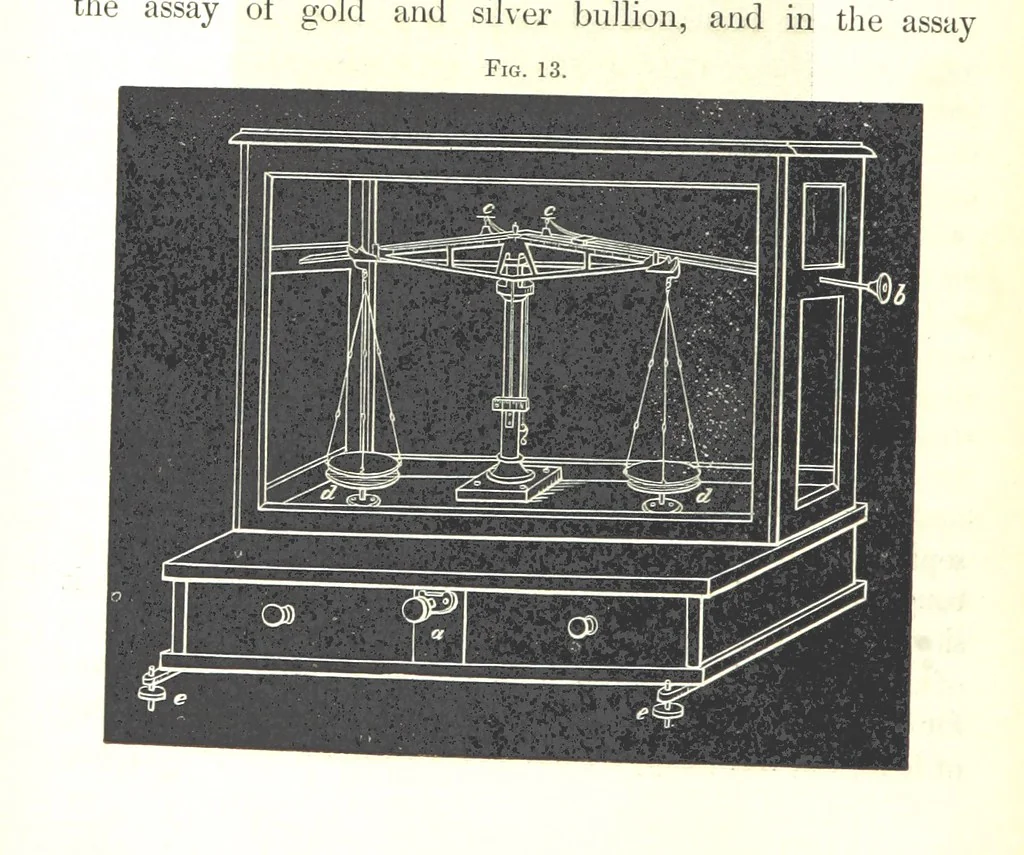 An illustration from Manual of practical assaying, 1868, leaf 66