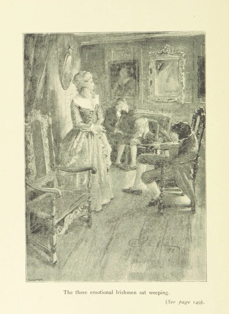 An illustration from The Impudent Comedian and others. [Tales.] ... With illustrations by R. Sauber, 1897, leaf 118