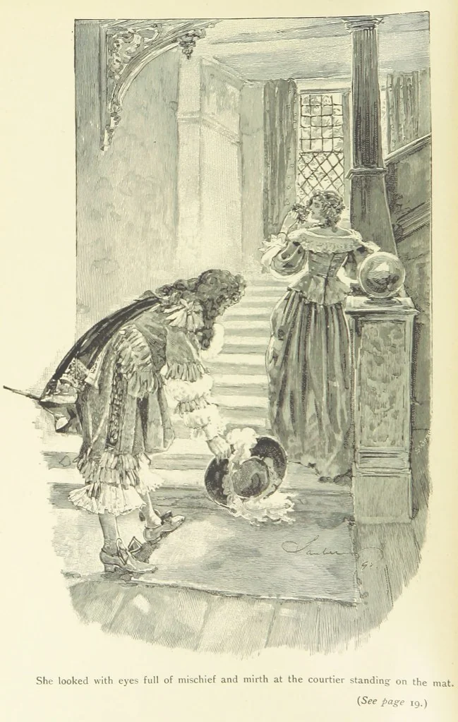 An illustration from The Impudent Comedian and others. [Tales.] ... With illustrations by R. Sauber, 1897, leaf 12