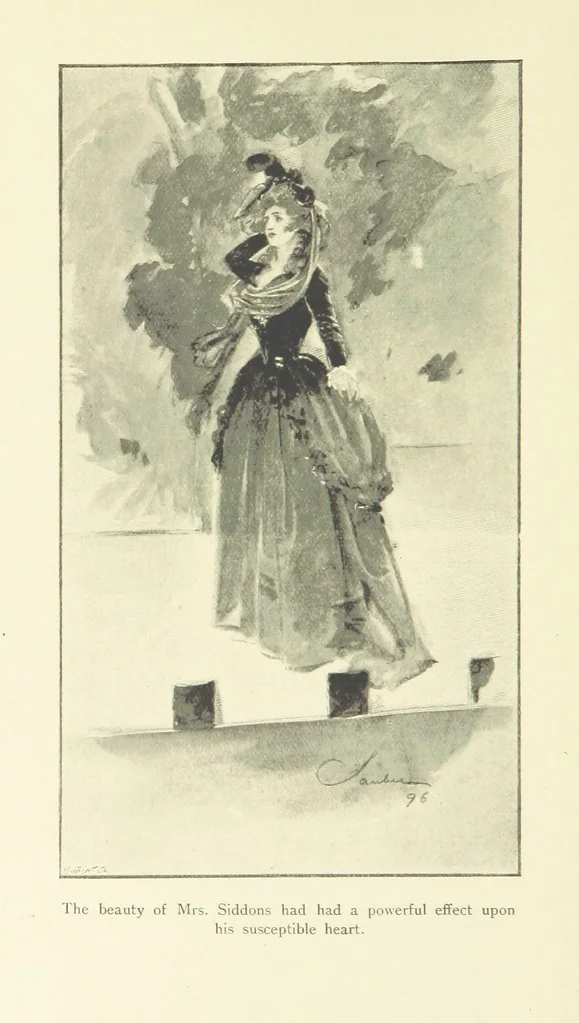 An illustration from The Impudent Comedian and others. [Tales.] ... With illustrations by R. Sauber, 1897, leaf 140