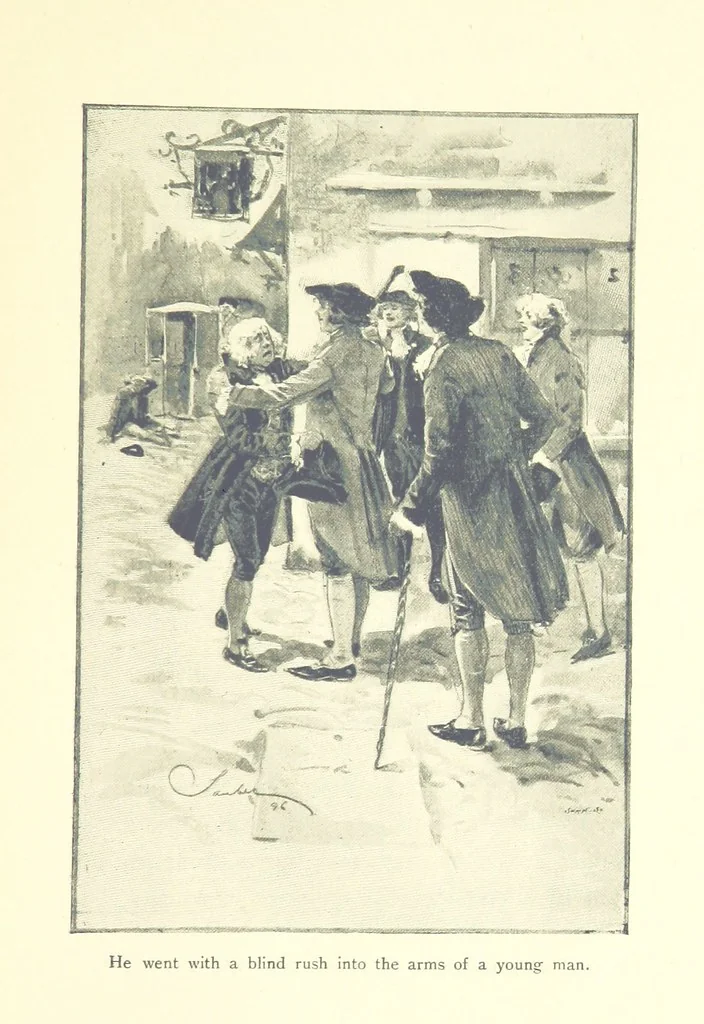 An illustration from The Impudent Comedian and others. [Tales.] ... With illustrations by R. Sauber, 1897, leaf 151