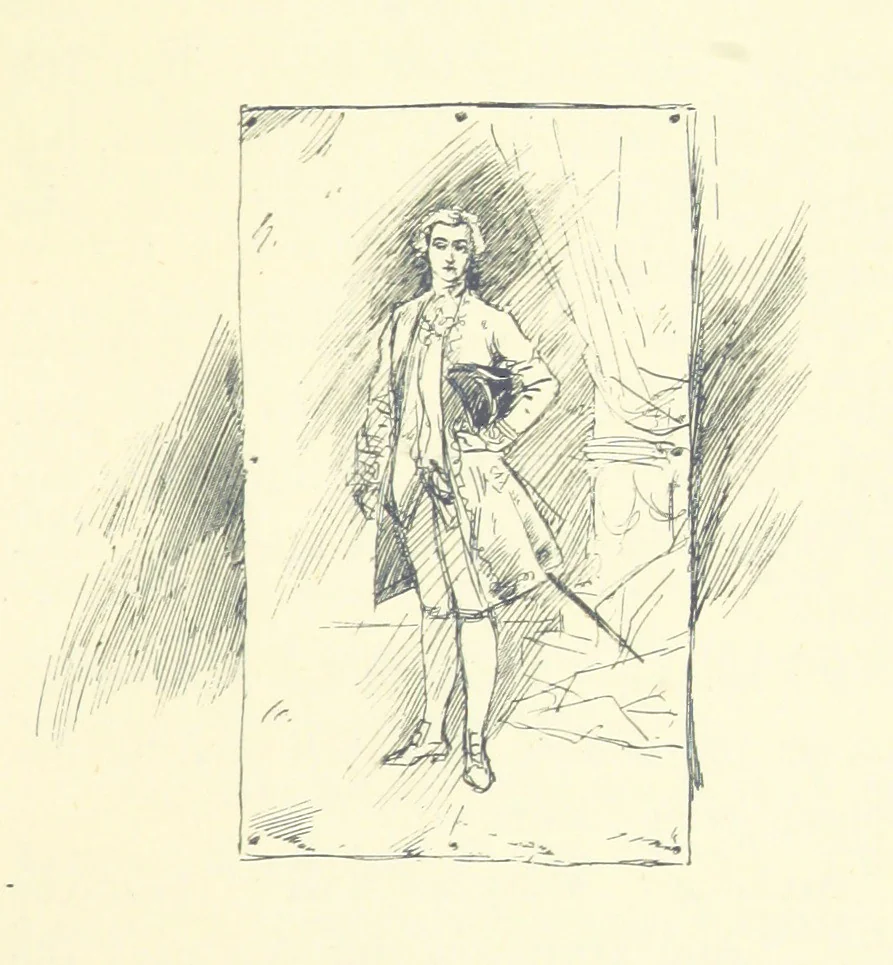 An illustration from The Impudent Comedian and others. [Tales.] ... With illustrations by R. Sauber, 1897, leaf 187