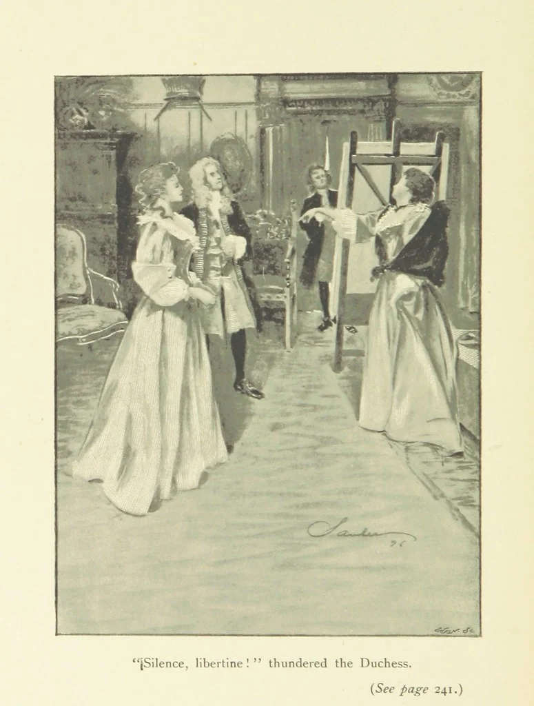 An illustration from The Impudent Comedian and others. [Tales.] ... With illustrations by R. Sauber, 1897, leaf 208