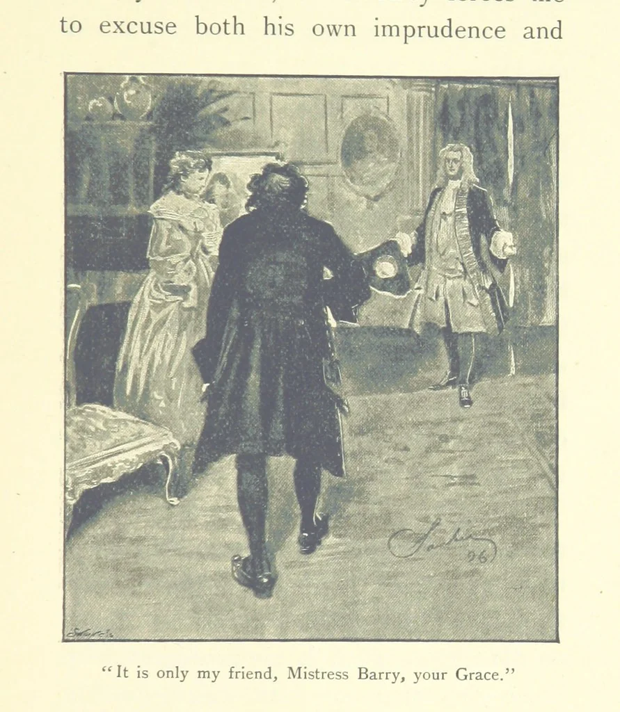 An illustration from The Impudent Comedian and others. [Tales.] ... With illustrations by R. Sauber, 1897, leaf 237