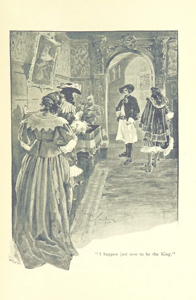 An illustration from The Impudent Comedian and others. [Tales.] ... With illustrations by R. Sauber, 1897, leaf 55