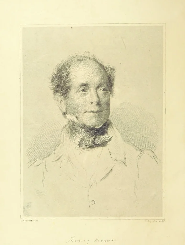 An illustration from Moore's Irish Melodies, Lalla Rookh, National Airs, Legendary Ballads, Songs, etc., with a memoir by J. F. Waller. Illustrations, etc, 1867, leaf 10
