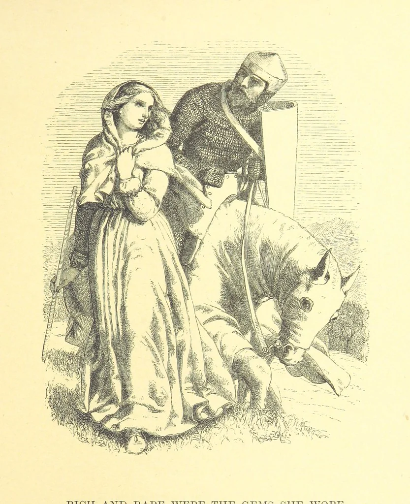An illustration from Moore's Irish Melodies, Lalla Rookh, National Airs, Legendary Ballads, Songs, etc., with a memoir by J. F. Waller. Illustrations, etc, 1867, leaf 101
