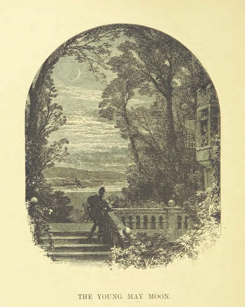 An illustration from Moore's Irish Melodies, Lalla Rookh, National Airs, Legendary Ballads, Songs, etc., with a memoir by J. F. Waller. Illustrations, etc, 1867, leaf 110