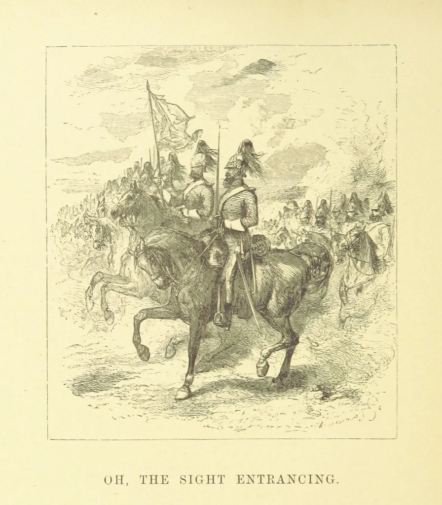 An illustration from Moore's Irish Melodies, Lalla Rookh, National Airs, Legendary Ballads, Songs, etc., with a memoir by J. F. Waller. Illustrations, etc, 1867, leaf 140