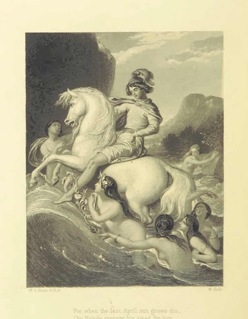 An illustration from Moore's Irish Melodies, Lalla Rookh, National Airs, Legendary Ballads, Songs, etc., with a memoir by J. F. Waller. Illustrations, etc, 1867, leaf 160