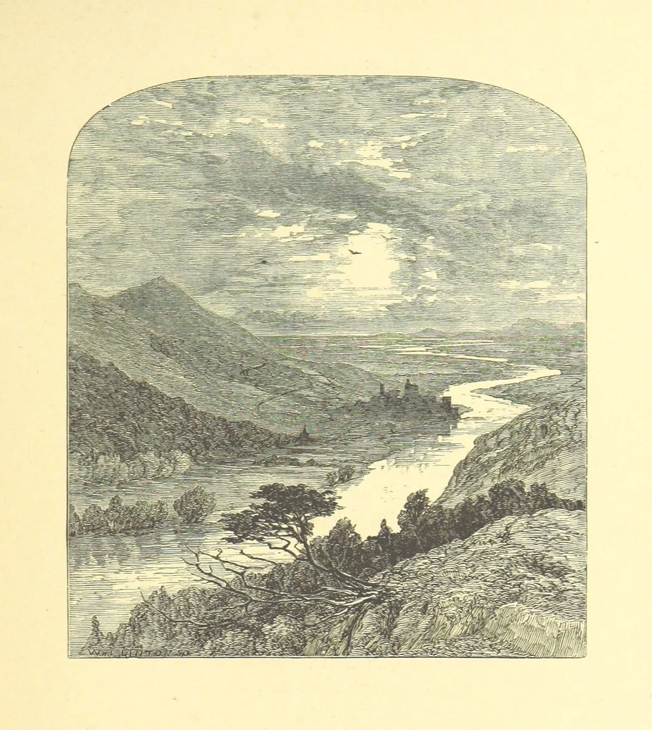 An illustration from Moore's Irish Melodies, Lalla Rookh, National Airs, Legendary Ballads, Songs, etc., with a memoir by J. F. Waller. Illustrations, etc, 1867, leaf 205