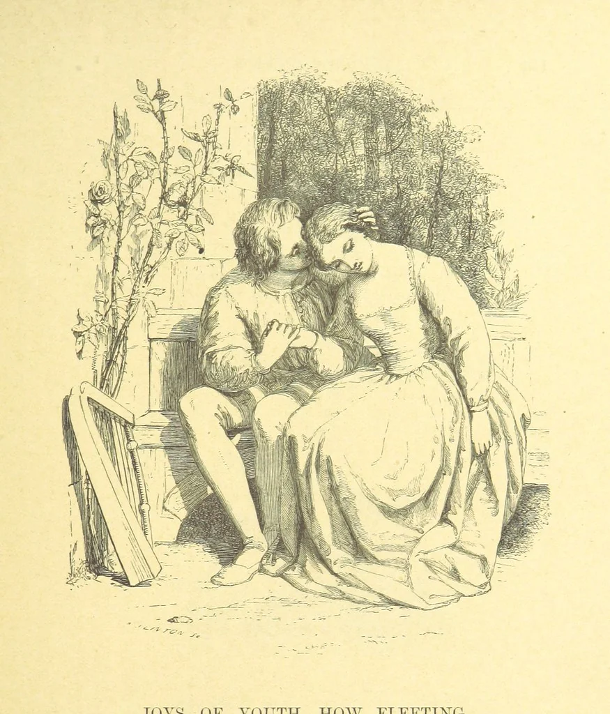 An illustration from Moore's Irish Melodies, Lalla Rookh, National Airs, Legendary Ballads, Songs, etc., with a memoir by J. F. Waller. Illustrations, etc, 1867, leaf 209